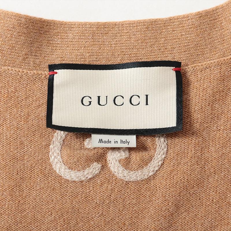 【美品】グッチ カーディガン XL ロゴパッチ GUCCI グッチ カーディガン パーフォレーテッドGG コットン