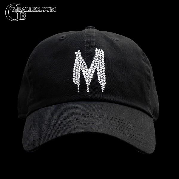 スワロキャップ イニシャル アルファベット スワロフスキー コットン