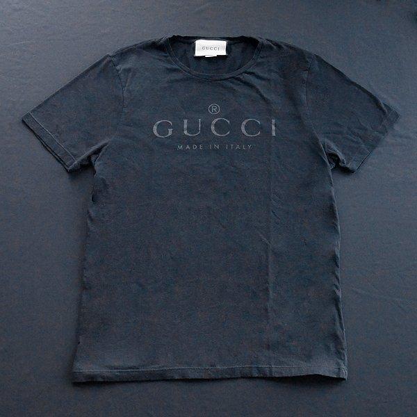 GUCCI（グッチ） Tシャツ ブラック 黒 黒T ロゴプリント 半袖 XL