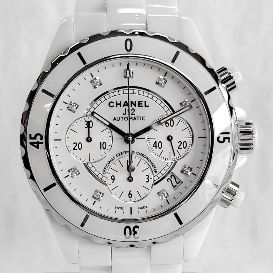 ☆訳あり★保証書付き【CHANEL】シャネル J12 ホワイトセラミック クロノグラフ H1007 自動巻き メンズ_685744 J12 【純正BOX / 保証書 クロノメーター証明書】CHANEL シャネル