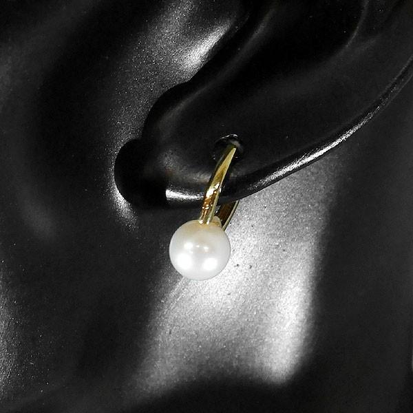 18K パールピアス イエローゴールド 真珠ピアス 両耳 セット 18