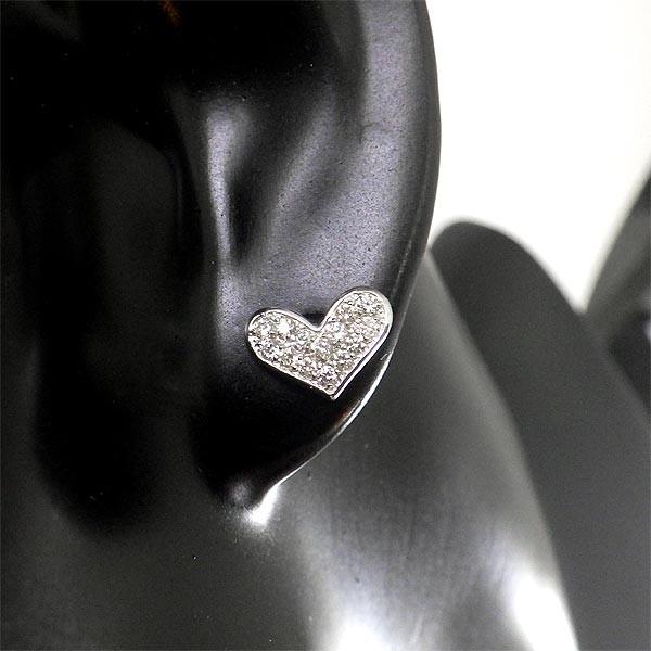 ダイヤピアス 18K ゴールド ハートピアス 18金 天然 ダイヤ 0.4ct