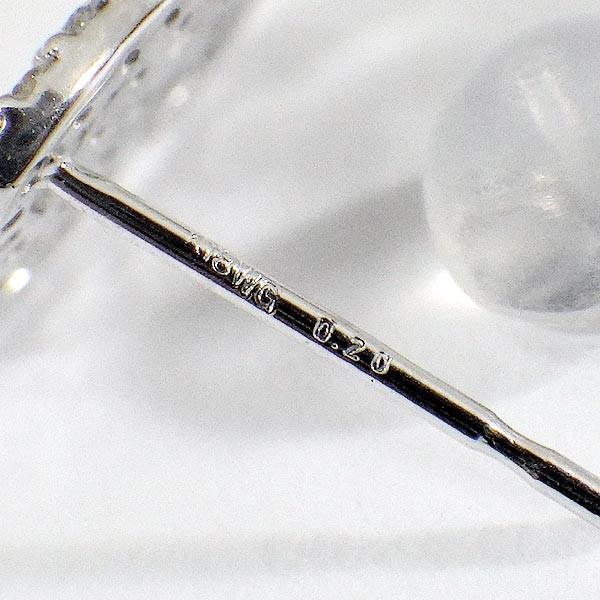 ダイヤピアス 18金 ホワイトゴールド クローバー 天然 ダイヤ 0.4ct