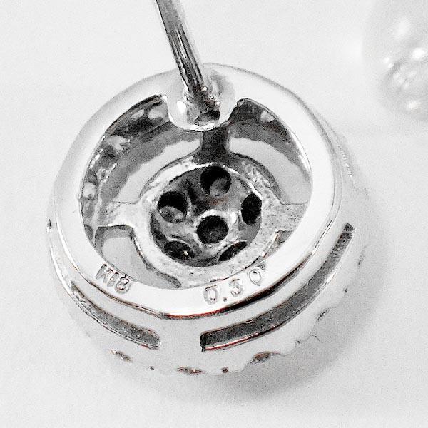 K18 ダイヤピアス サークル 18金 ホワイトゴールド ダイヤモンド 0.6ct 