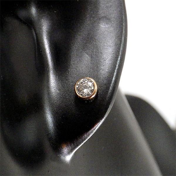 K18 ピンクゴールド ダイヤモンド スタッドピアス 天然 ダイヤ 0.4ct