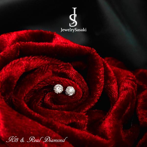 ダイヤモンド ピアス K18 イエローゴールド 0.5ct ダイヤピアス 18金