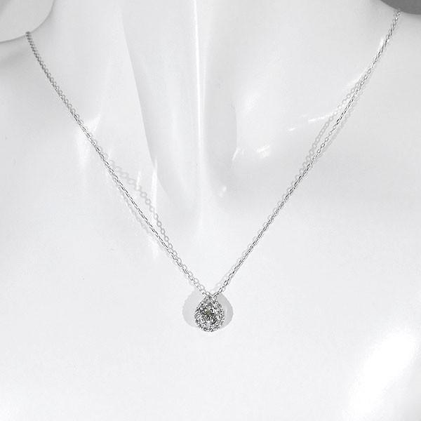 ネックレス 18K ダイヤモンド レディース ドロップ ペンダント