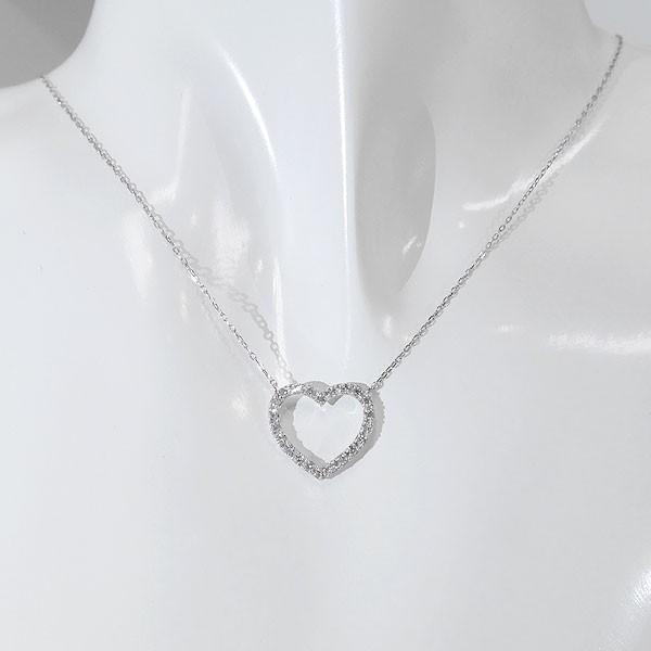 18K WG ハート ネックレス
