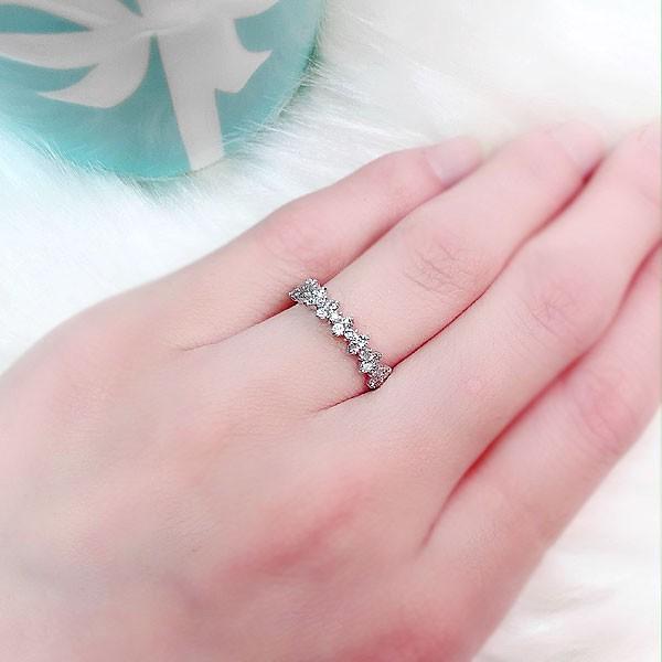 18K ホワイトゴールド ダイヤ リング 18金 ゴールド 天然 0.5ct