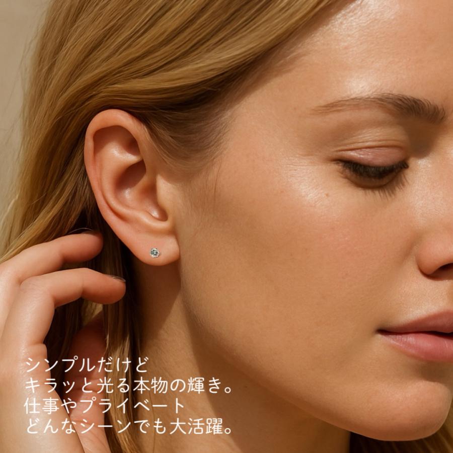 ダイヤモンド ピアス 1粒 K18 ゴールド レディース メンズ ダイヤ
