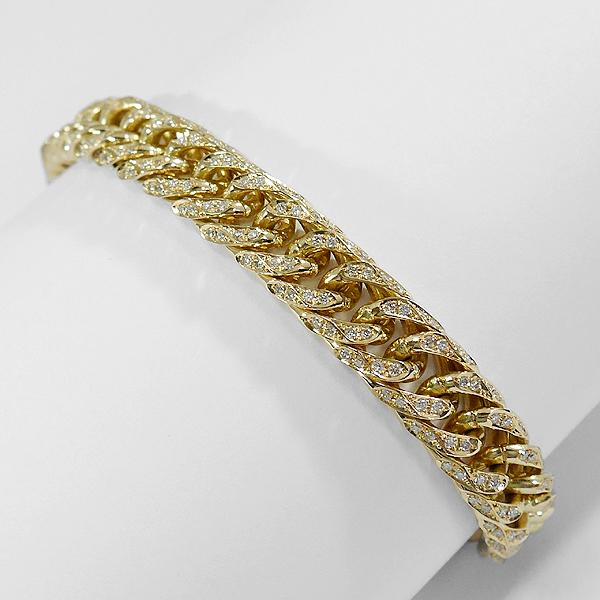 18K 喜平 ダイヤモンド ブレスレット 6面 ダブル ダイヤ 70g 20.5cm
