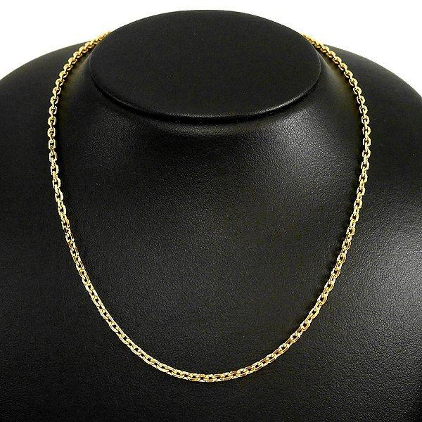 18K ネックレス チェーン メンズ あずき 小豆 ゴールド 50cm 2.4mm幅  