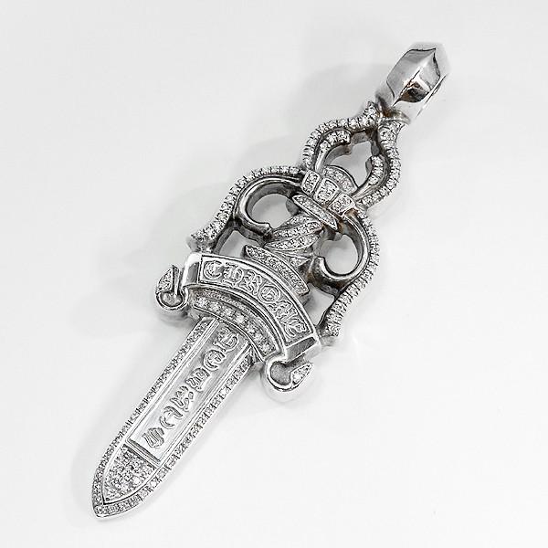 CHROME HEARTS クロムハーツ ラージ ダガー ペンダント パヴェ ダイヤモンド インボイス原本付属｜gbss｜02