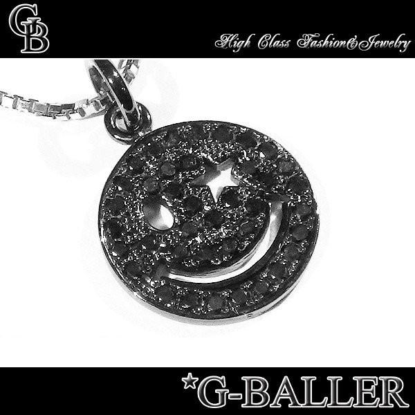 G-BALLER / ジーボーラー】K18 スマイル ネックレス ブラックダイヤ 
