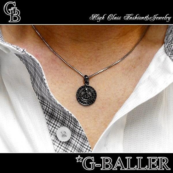 G-BALLER / ジーボーラー】K18 スマイル ネックレス ブラックダイヤ 