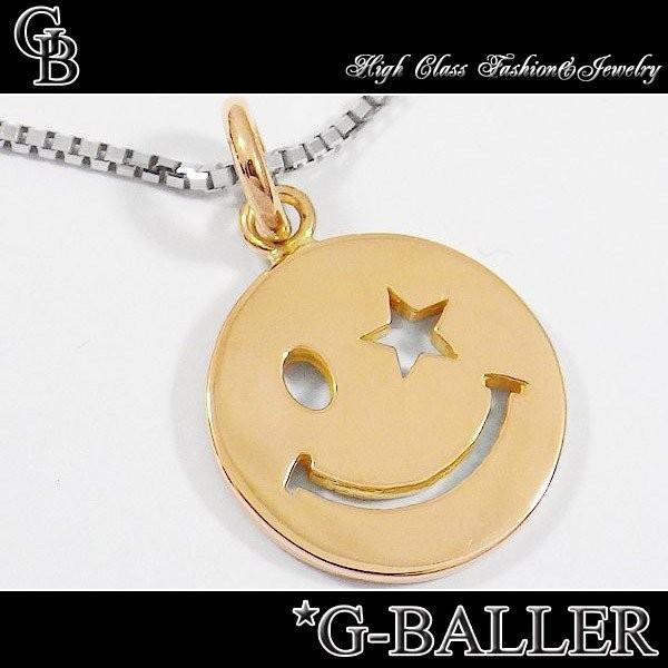【G-BALLER / ジーボーラー】スマイルネックレス NICOSTAR K18 ネックレス ペンダント ピンクゴールドの画像