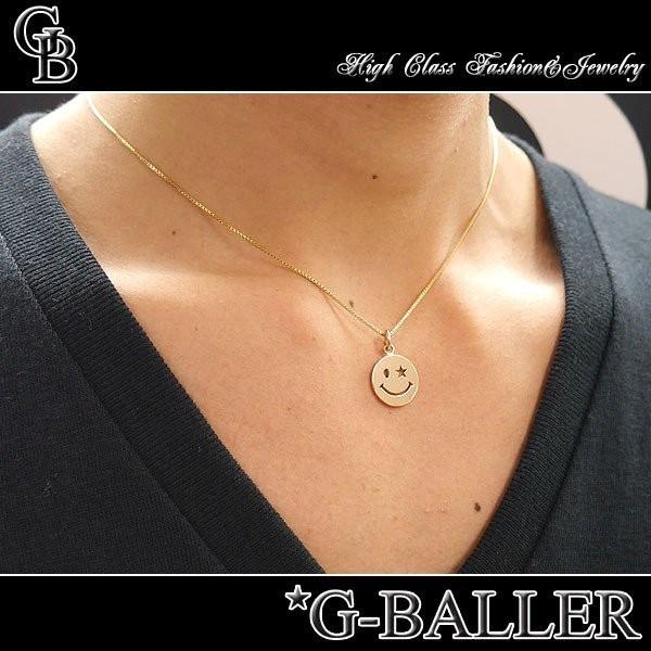 【G-BALLER / ジーボーラー】スマイルネックレス NICOSTAR K18 ネックレス ペンダント ピンクゴールドの画像