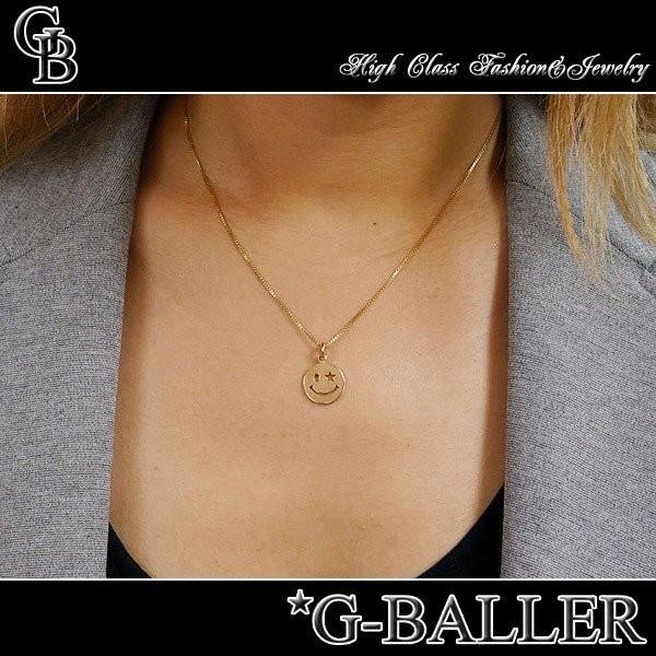 【G-BALLER / ジーボーラー】スマイルネックレス NICOSTAR K18 ネックレス ペンダント ピンクゴールドの画像