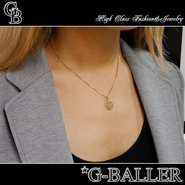 【G-BALLER / ジーボーラー】スマイルネックレス NICOSTAR K18 ネックレス ペンダント ピンクゴールドの画像