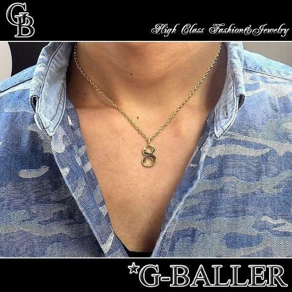 G-BALLER / ジーボーラー】K18 ネックレス ナンバー 8 ペンダント