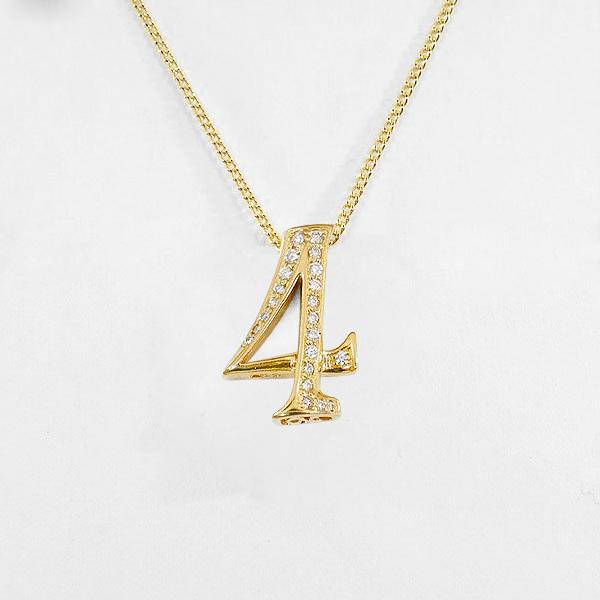 NOMBRE ノンブル ナンバーペンダント Sサイズ 4 K18 イエロー