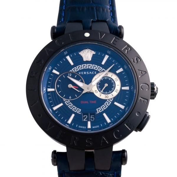 【中古】 Versace ヴェルサーチ V-レース メンズ 腕時計 新品 ブルー文字盤 VEBV00419 腕時計