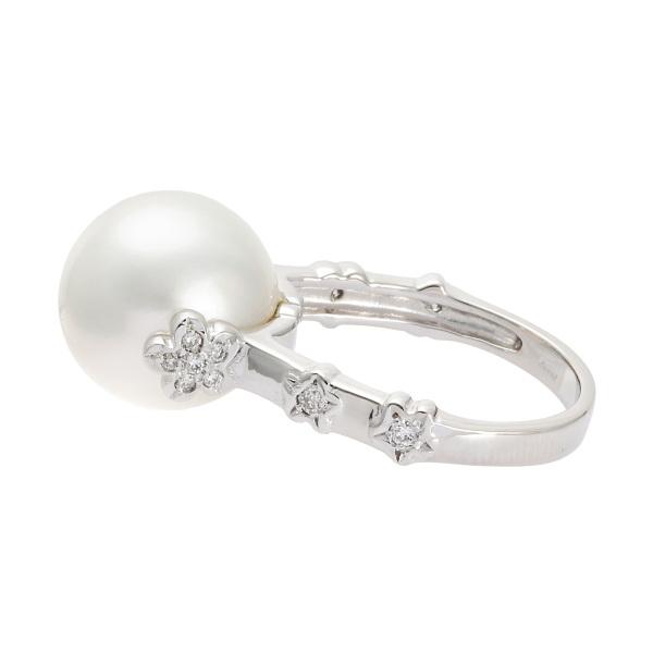PT900 白蝶パール ダイヤモンド パール リング : ジェムキャッスルゆき