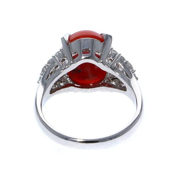 PT900 サンゴ ダイヤモンド OTHER リング