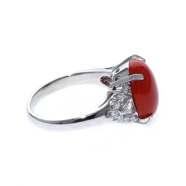 PT900 サンゴ ダイヤモンド OTHER リング