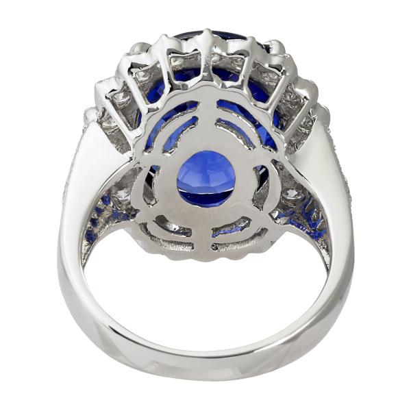 【pt900】サファイアとダイヤモンドのリング サファイア ダイヤモンドフラワーモチーフリング SA 1.67ct D