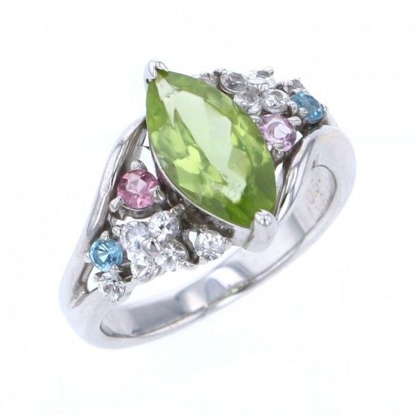 K18WG ホワイトゴールド ペリドット ダイヤモンド OTHER リング K18ポワイトゴールド