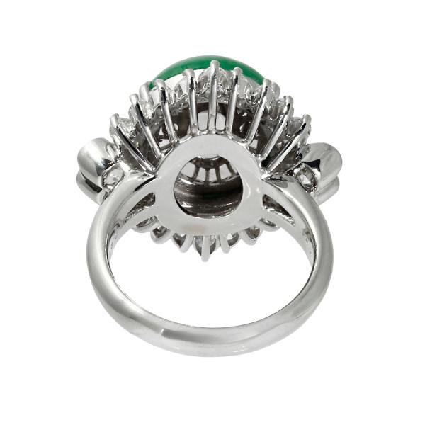 PT900　ヒスイ　ダイヤモンド　リング　約15号 最終特価品 15号 ヒスイ ダイヤモンド 計0.33ct リング・指輪