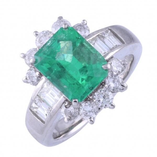 ジュエリーマキ　指輪　プラチナ900 エメラルド　ダイヤモンド ジュエリーマキ 指輪 プラチナ900 エメラルド ダイヤモンド