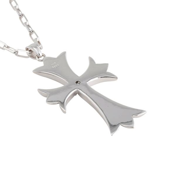 K18ホワイトゴールド ダイヤモンド クロス ネックレス : ジェム