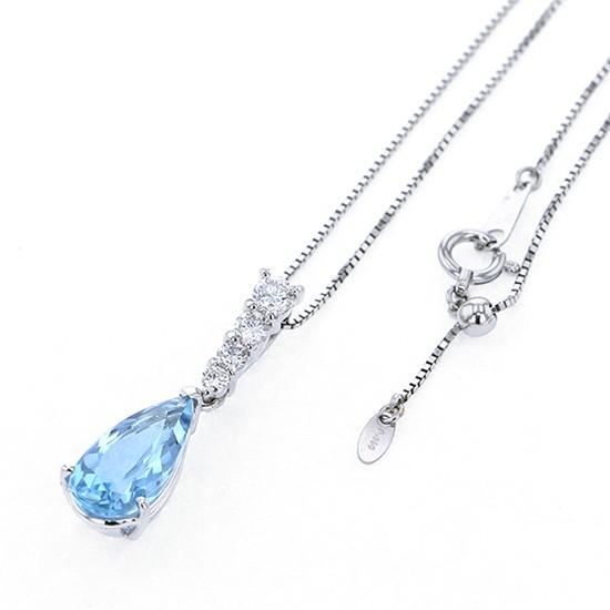 プラチナ900プラチナ850 ネックレス アクアマリン プラチナ900 プラチナ850 アクアマリン ダイヤモンド ネックレス