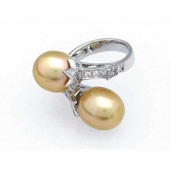 プラチナ900 パール ダイヤモンド リング : ジェムキャッスルゆきざき