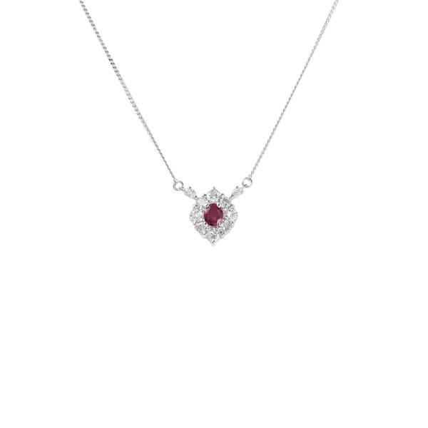 プラチナ850 ルビー ダイヤモンド ネックレス : ジェムキャッスルゆき