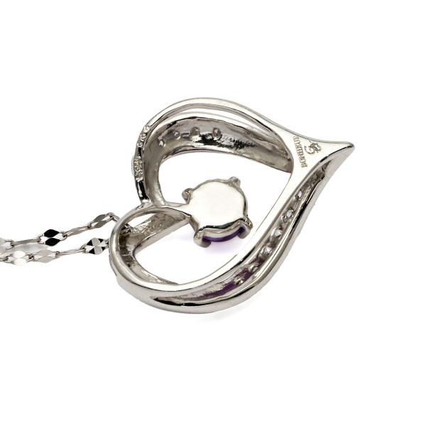 PT900 PT850 アメシスト ダイヤモンド ネックレス : ジェム