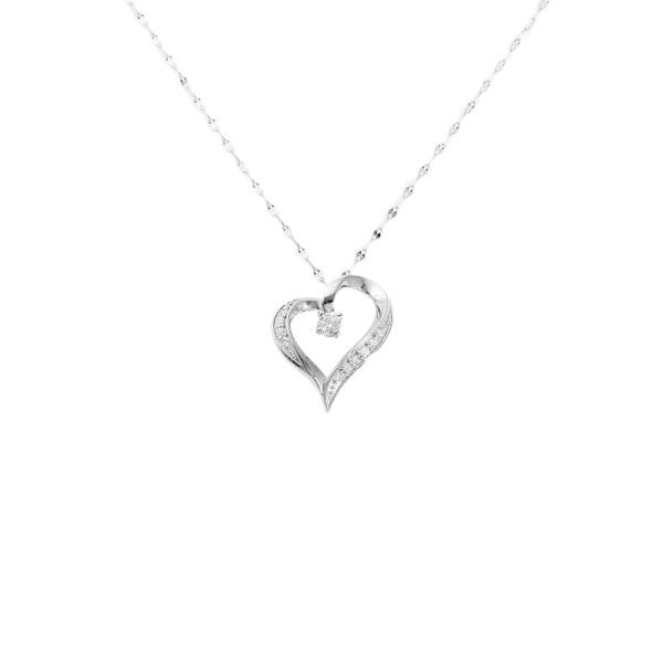 Pt 850 ダイヤモンドネックレス Pt850 ダイヤモンド ネックレス 大粒 一粒 立て爪 ヘリンボーン