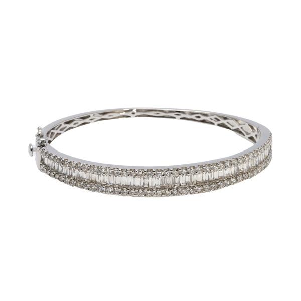 K18ホワイトゴールド ダイヤモンド バングル : ジェムキャッスルゆき