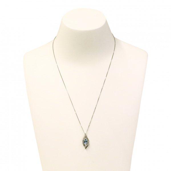 アクアマリン ダイヤモンド ネックレス ダイヤ プラチナ プラチナ アクアマリン ダイヤモンド ネックレス : ジェムキャッスル