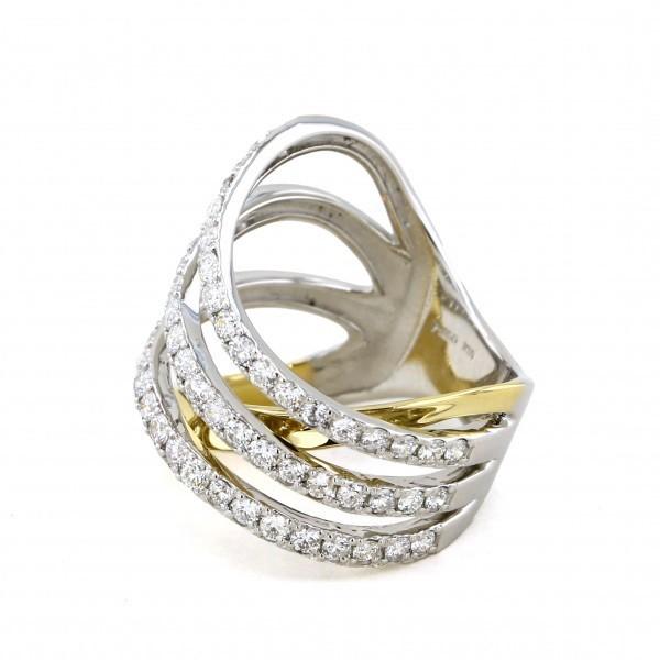 プラチナ950 K18イエローゴールド ダイヤモンド リング : ジェム