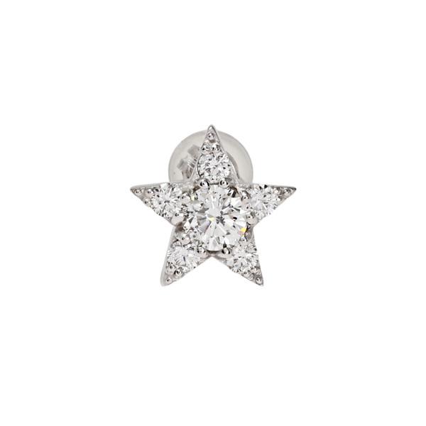 K18ホワイトゴールド ダイヤモンド ピアス片方 : ジェムキャッスルゆき
