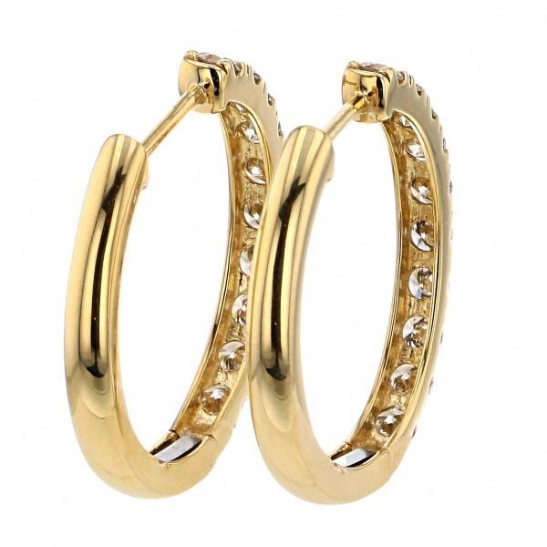 (しぃ)ゆきざきセレクト K18イエローゴールドフープピアス ダイヤモンド K18イエローゴールド ダイヤモンド ピアス : ジェムキャッスル