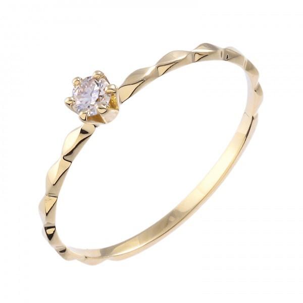 K18YG イエローゴールド ダイヤモンド リング(21420円)