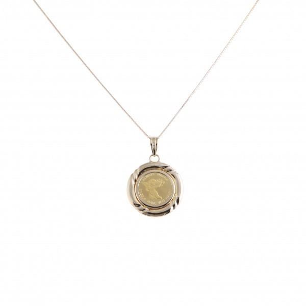K24YG イエローゴールド K18YG コイン ネックレス 両面エンジェル