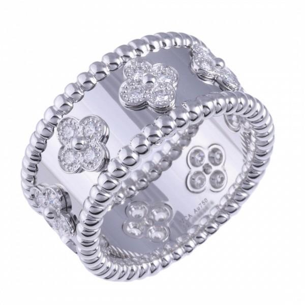 特売☆ヴァンクリーフ&アーペル ペルレミディアムリング18Kホワイトゴールド50 Van Cleef ＆ Arpels ヴァンクリーフ＆アーペル ペルレ