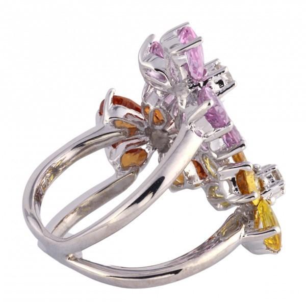 K18ホワイトゴールド サファイア ダイヤモンド リング : ジェム