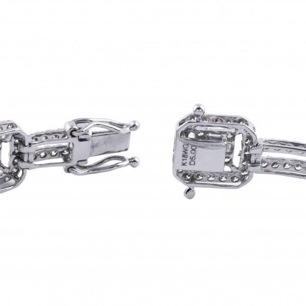 K18ホワイトゴールド ダイヤモンド ブレスレット : ジェム