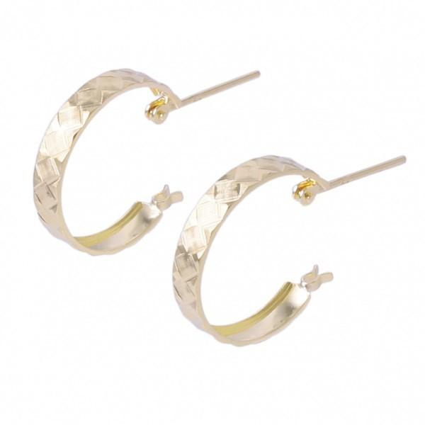 K18YG イエローゴールド ジガネフープ ピアス